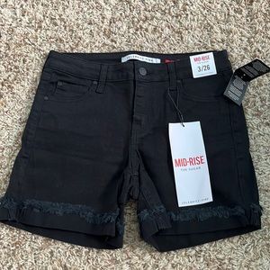 Black jean shorts